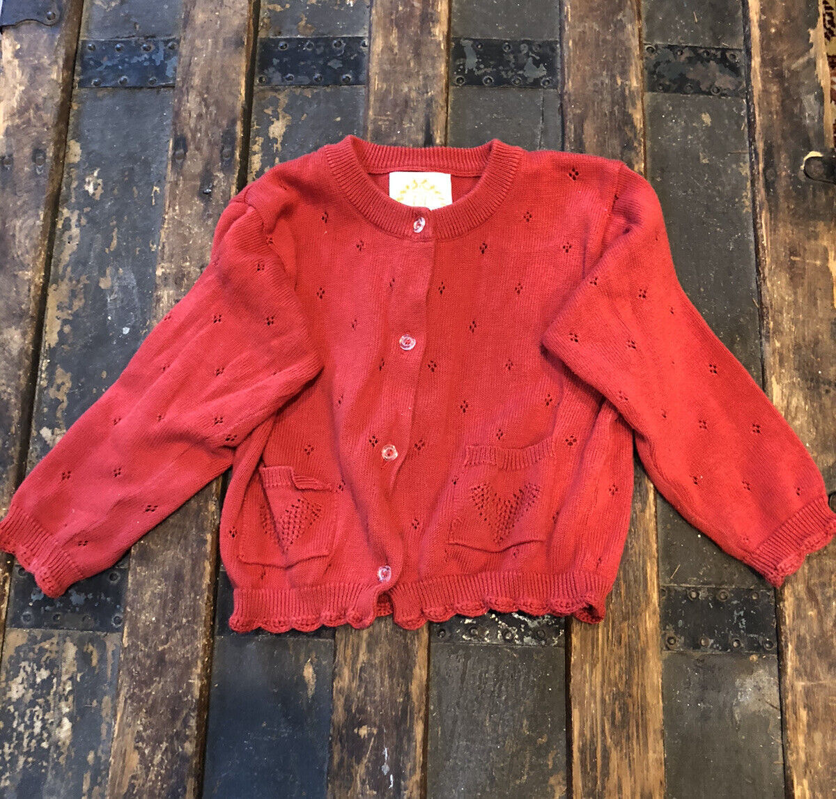 The Beaufort Bonnet Company Red Knit Girls Sweater Size 18-24 Months