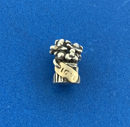 Authentic PANDORA 14K Gold Sterling Silver 790441 Love Bouquet Bracelet Charm