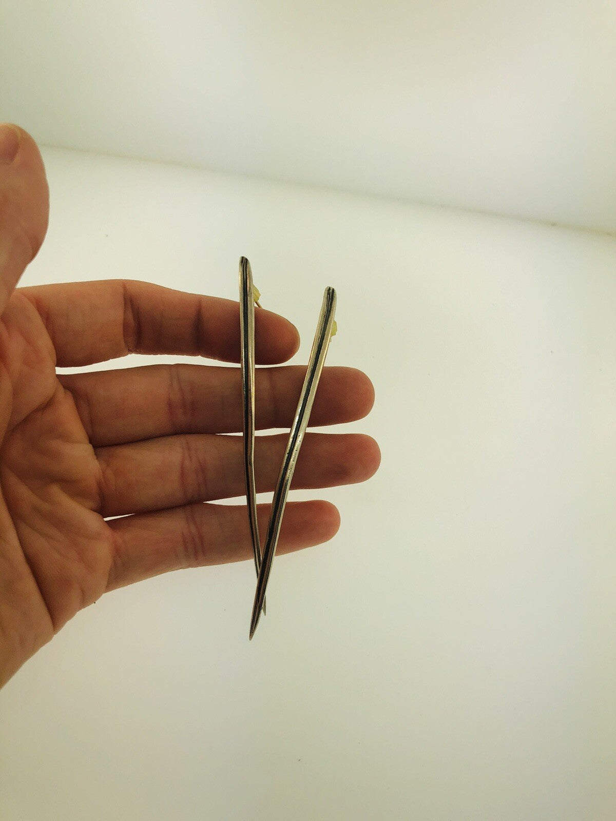 Vintage Mignon Faget 14K Yellow Gold Sterling Silver Thorn Statement Earrings