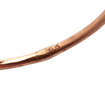 Modernist 14K Rose Gold Oval Ruby Solitaire Stackable Size 5.75 Ring