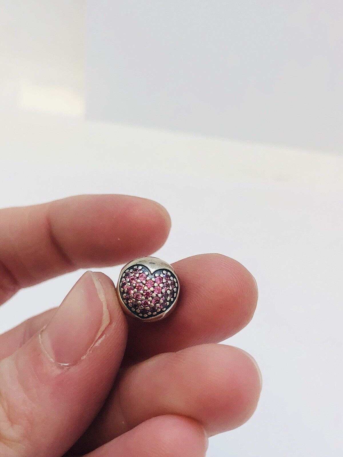 Authentic Pandora Sterling Silver Clear Pink Rose Love of My Life Clip 791053CZ