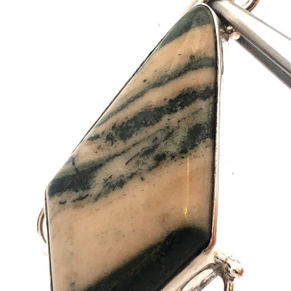 925 Sterling Silver Brown Zebra Jasper Statement Pendant