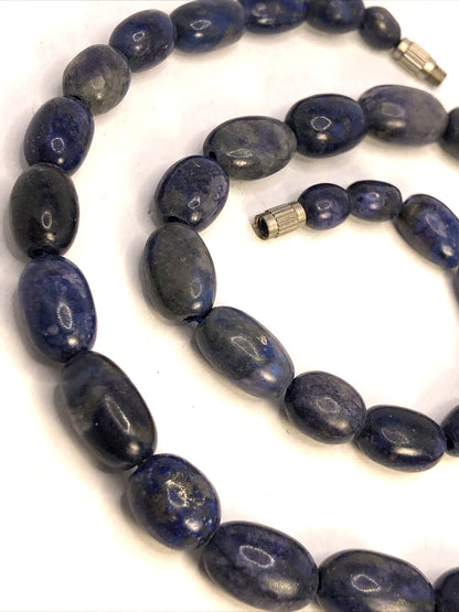 Vintage Lapis Lazuli Vision Truth Awareness Worry Beaded Necklace