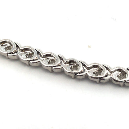 925 Sterling Silver Designer UD Round Diamond Infinity X & O Tennis Bracelet