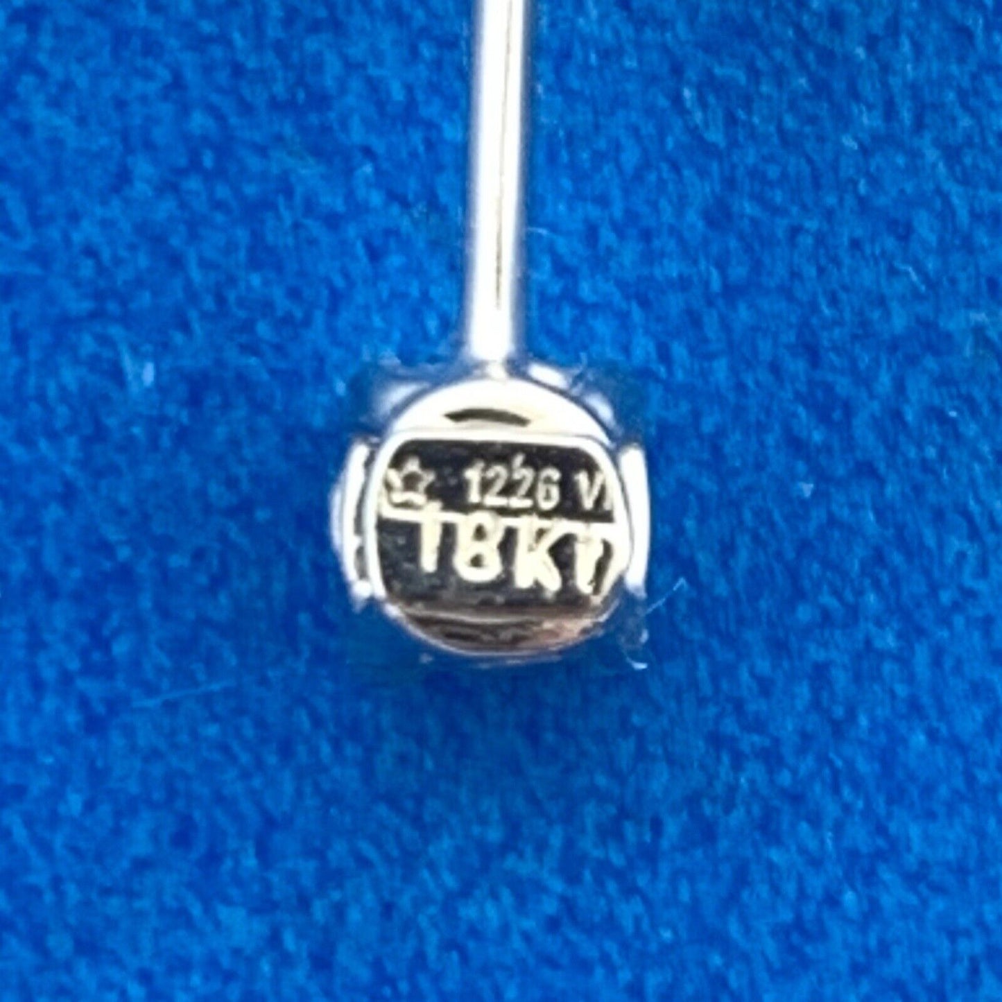 Designer Roberto Coin 18k White Gold Round Diamond Ruby Vertical Stud Earrings