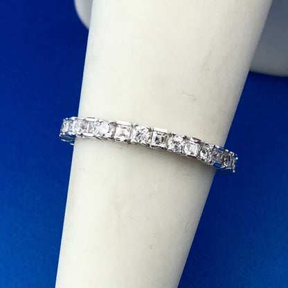 Designer YGI Sterling Silver 925 Channel Set CZ Band Ring Size 6