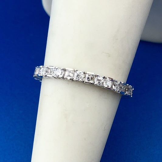 Designer YGI Sterling Silver 925 Channel Set CZ Band Ring Size 6