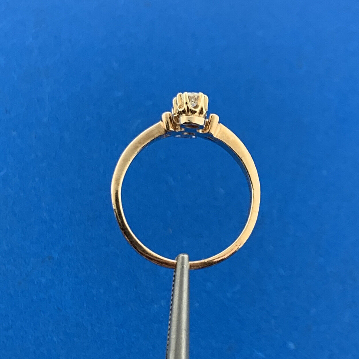 Art Deco Heirloom 14K Yellow Gold Diamond Trio Black Enamel Cocktail Ring