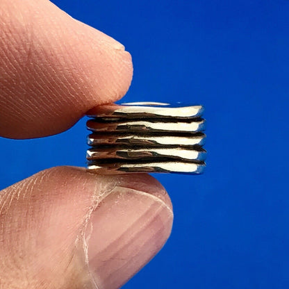 Designer SI 925 Sterling Silver Stacked Disc Tire Slide Bracelet Spacer Charm