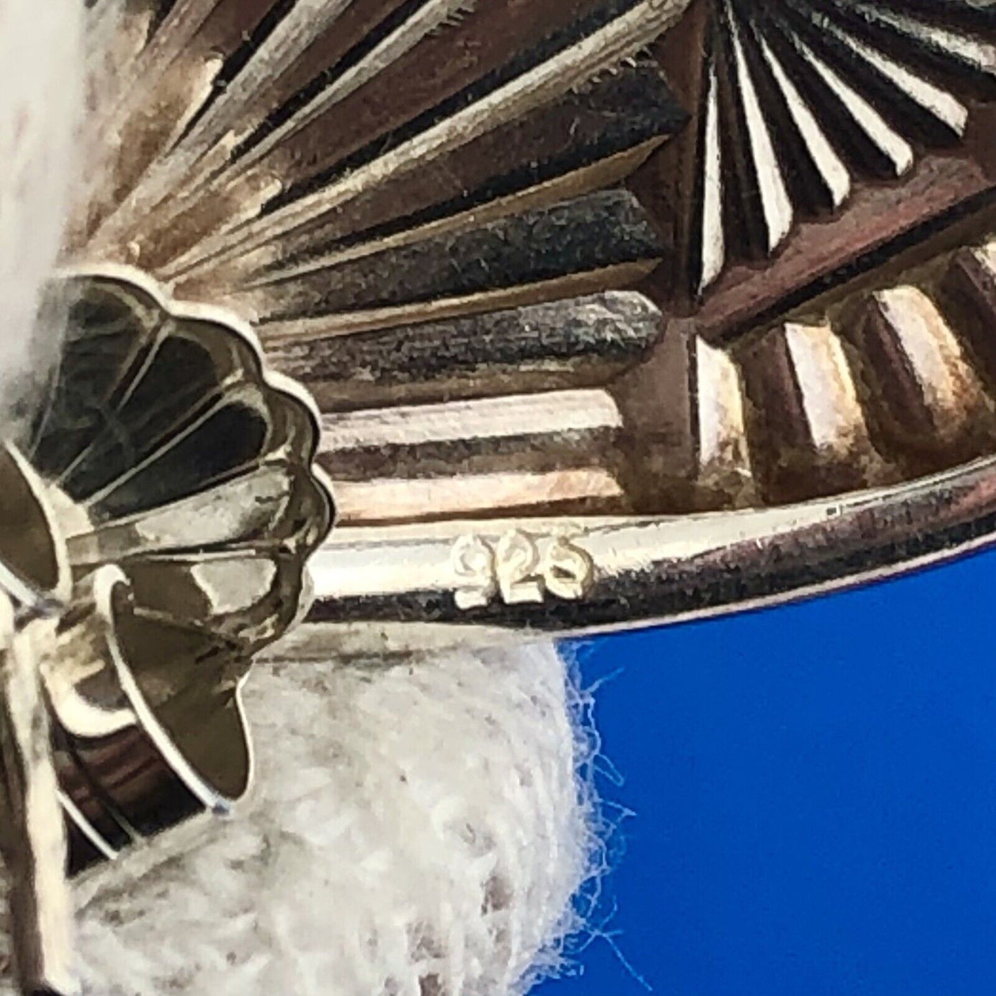 Southwest Sterling Silver 925 Textured Teardrop Friction Back Stud Earrings