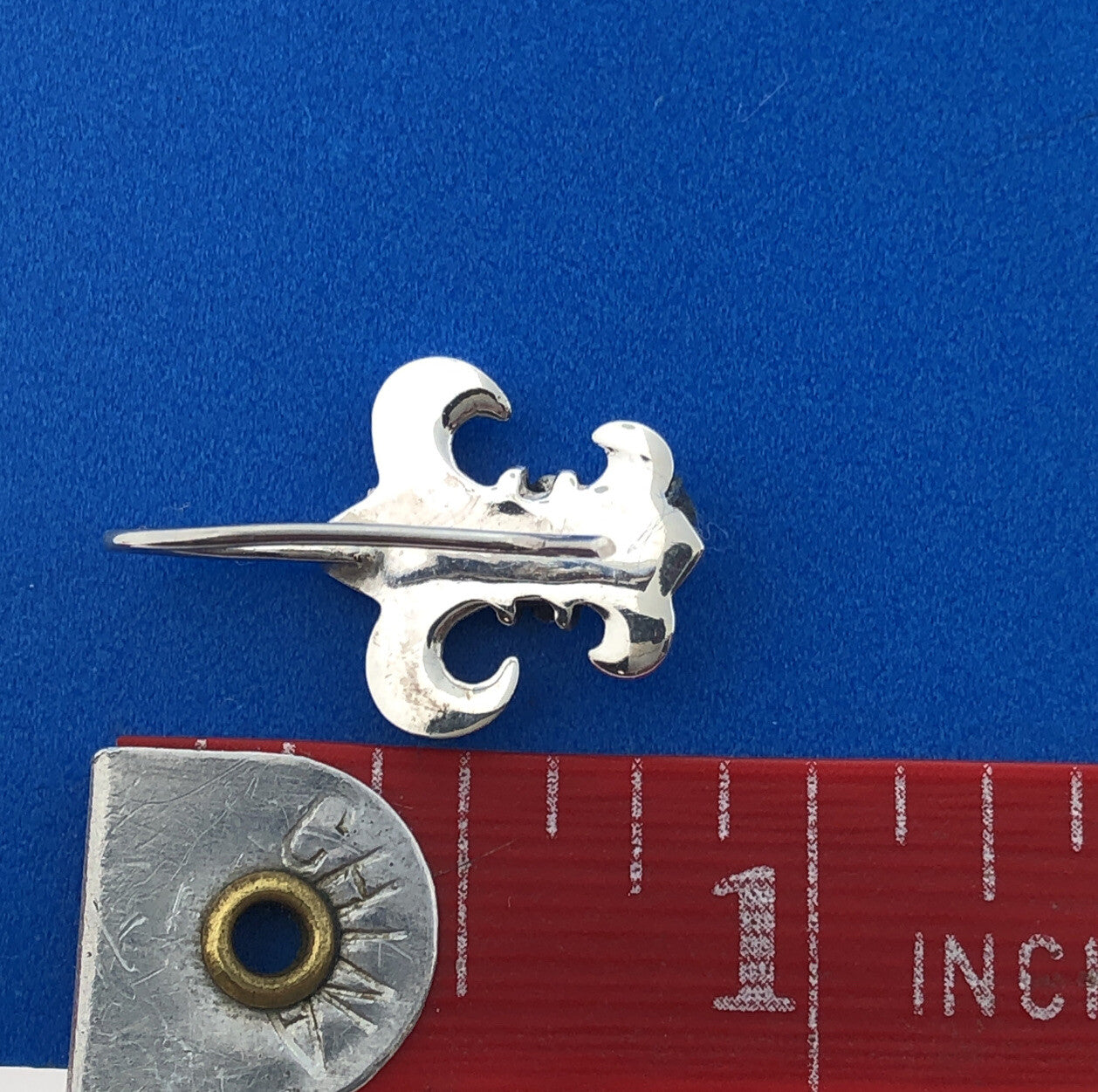 Vintage 925 Sterling Silver Fleur De Lis French Cross Slide Hook Drop Earrings