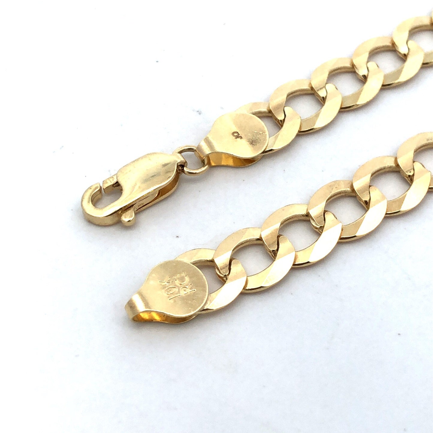 Designer RCI 10K Yellow Gold Curb Link 22" 7 mm Chain Necklace