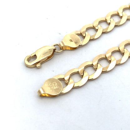 Designer RCI 10K Yellow Gold Curb Link 22" 7 mm Chain Necklace