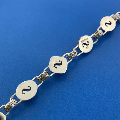 Designer Fusion Sterling Silver 925 Onyx Smoky Quartz Topaz 7" Toggle Bracelet