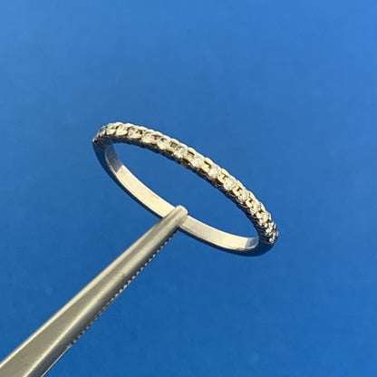 Designer 10K White Gold Diamond Wedding Anniversary Infinity Band Ring