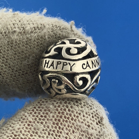 Chamilia Happy Anniversary 925 Sterling Silver Swirl Scroll Bead Charm
