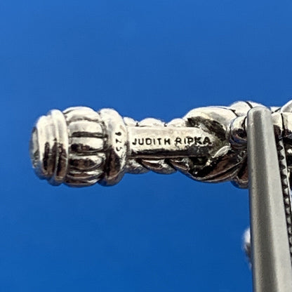 Judith Ripka 925 Sterling Silver Cubic Zirconia Triple Strand Toggle Bracelet