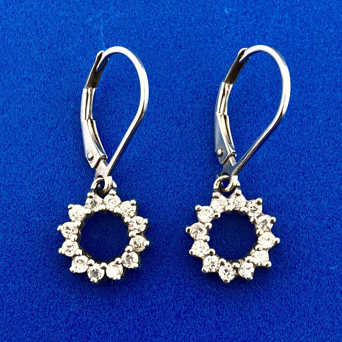 Designer 925 Sterling Silver Cubic Zirconia CZ Infinity Circle Dangle Earrings