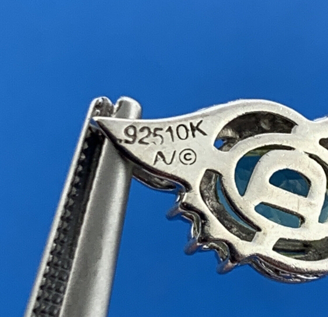 Designer 925 Sterling Silver 10K Yellow Gold Oval Peridot Diamond Accent Pendant