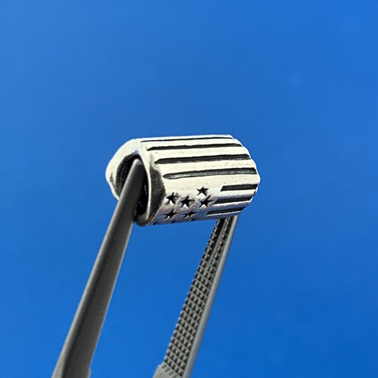 Chamilia Sterling Silver United States Flag Stars Stripes Slide Bracelet Charm