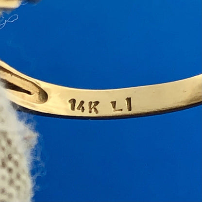 Gorgeous 14k Yellow Gold Round Cut Sparkling CZ Cascade Waterfall Ring Size 6.75