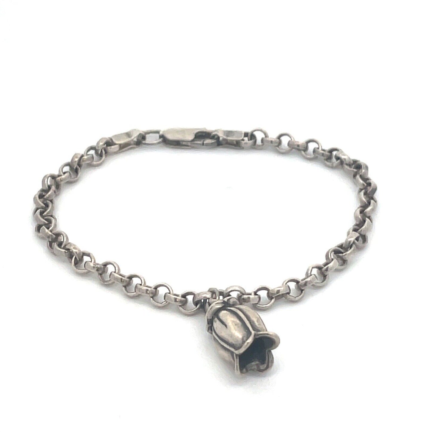 Mignon Faget Sterling Silver Tulip Collection  Chain Dangle Tulip Charm Bracelet