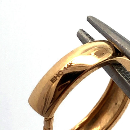 Designer EHC 14K Yellow Gold Polished Round Hinged Huggie Hoop Earrings