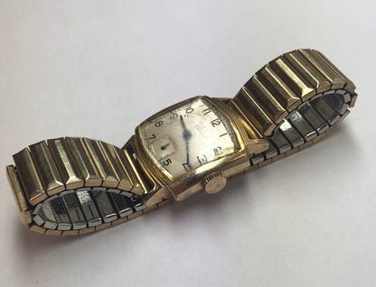Vintage 1944 Elgin Deluxe Men's Wristwatch 10K Gold Filled E283675 Works