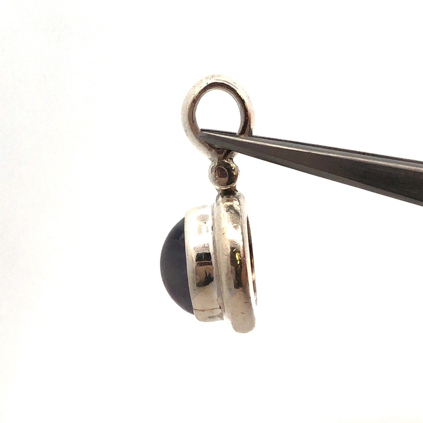 925 Sterling Silver Fluorite Cabochon Drop Dangle Pendant