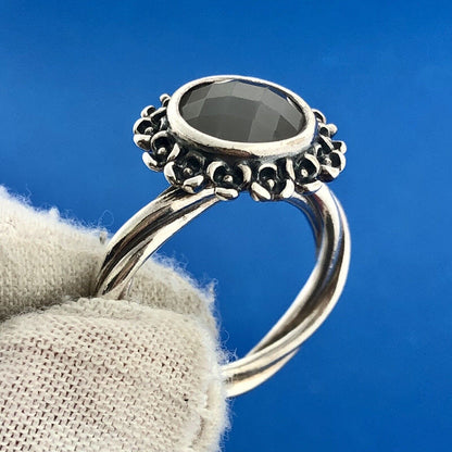 Authentic Pandora Sterling Silver Green Amethyst Inspired Blooms Ring 190620GAM