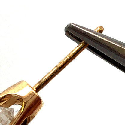 Estate 14K Yellow Gold Round Diamond Solitaire Stud Earrings