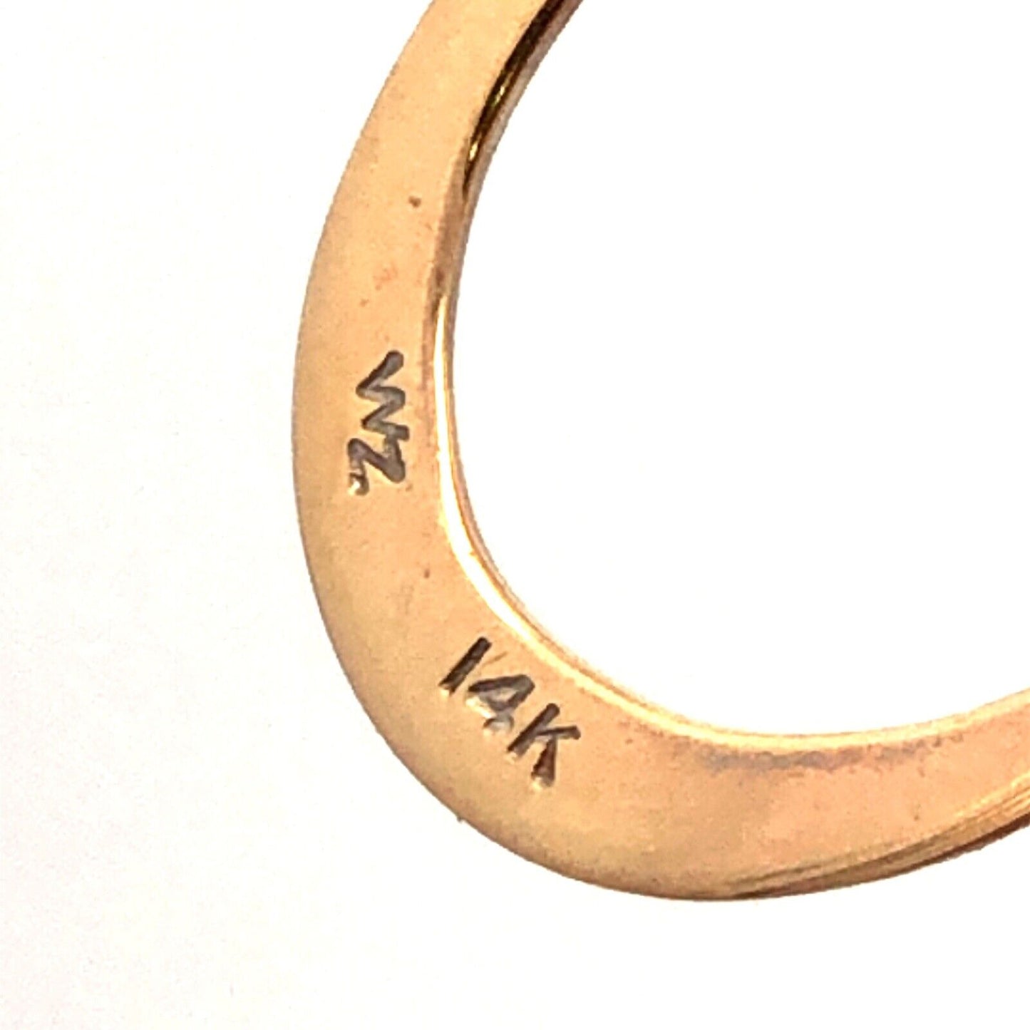 Designer WZ 14K Yellow Gold Round Diamond Oval Modernist Drop Stud Earrings