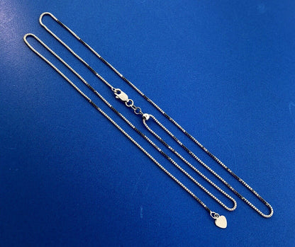 Designer RCI Turkey 14K White Gold Lariat Slide Style Box Chain Necklace