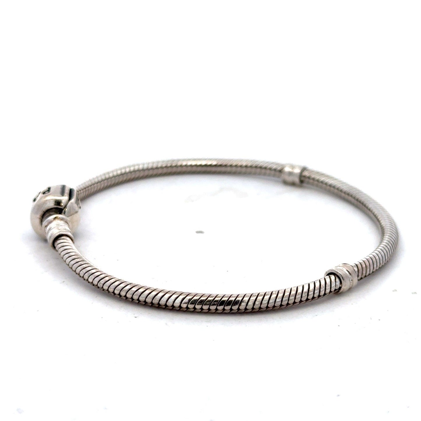 Designer PANDORA 925 Sterling Silver Snake Chain Charm 6.75 Inch Bracelet