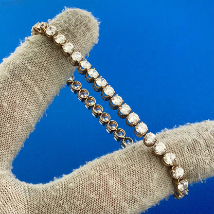 Designer 14K Yellow Gold Cubic Zirconia CZ Statement Tennis Bracelet