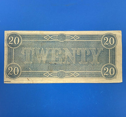 1864 $20 Twenty Dollars Confederate States of America CSA Last Issue T-67 Curren