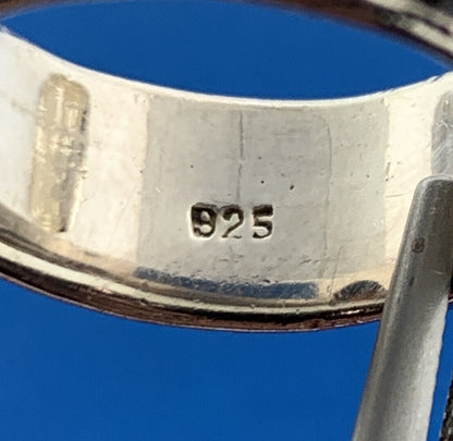 Vintage Sterling Silver Garnet Solitaire Vine Scroll January Anniversary Ring