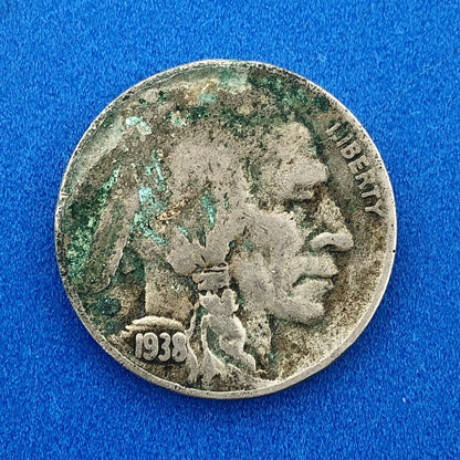 1938 D Indian Head Buffalo Nickel Key Better Rare Denver Mint Two Coin Lot