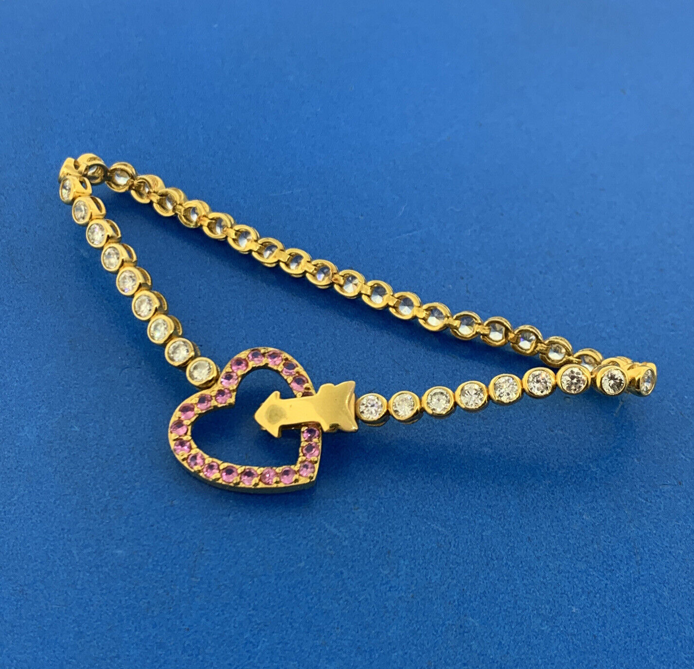 Joan Rivers Gold Tone Love Struck Crystal Heart Bracelet