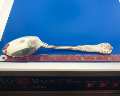 DJ Silver Plate Kings Pattern Oval Table Serving Spoon