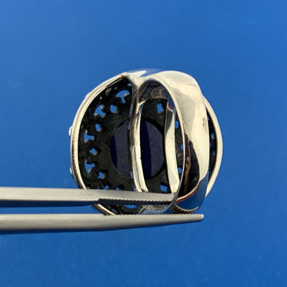 Designer Doug Paulus DP Sterling Silver Lapis Lazuli Statement Cocktail Ring