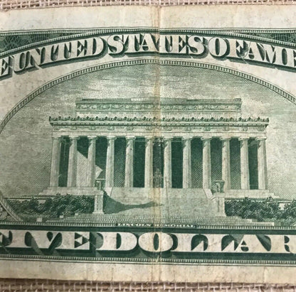 1934 C $5 United States Silver Certificate Julian/Snyder Fr. 1653