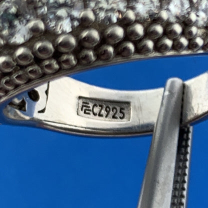 Silpada 925 Sterling Silver Cubic Zirconia CZ Sparkling Statement Dome Ring