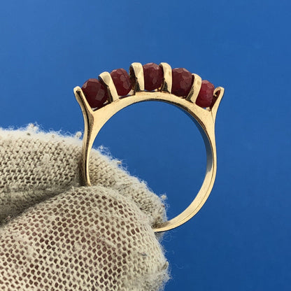 Designer Turkey Sterling Silver 925 Gold Vermeil Ruby Bead July Occasion Ring