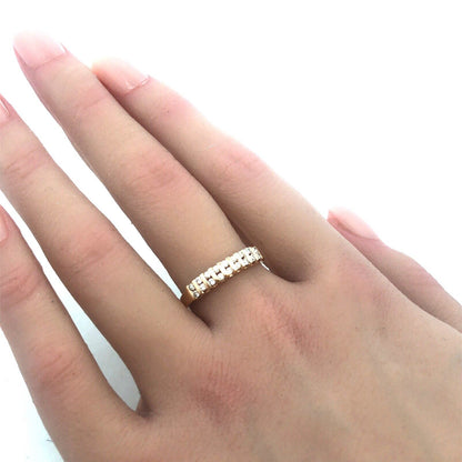 14K Yellow Gold Round Diamond Channel Set Wedding Anniversary Band Ring