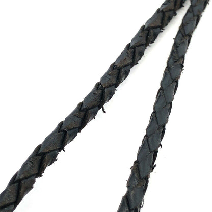 Tommy Moore Navajo Sterling Silver Turquoise Black Leather Bolo Lariat Necklace