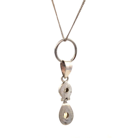 925 Sterling Silver Round Pear Yellow Citrine Pendant Chain Necklace