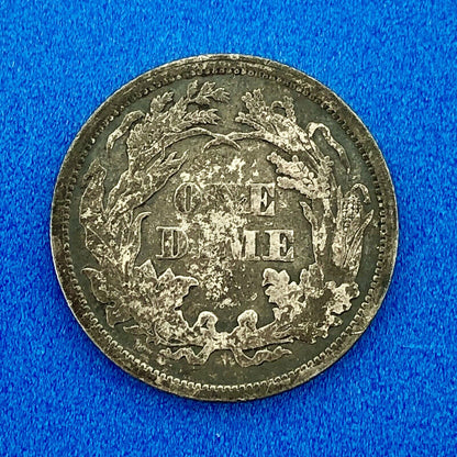 1876 P Seated Liberty Silver Dime 10c Better Key No Stars Philadelphia Coin