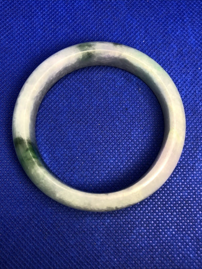 Vintage 3-Piece Green & White Quartz Stackable Bangle Bracelets