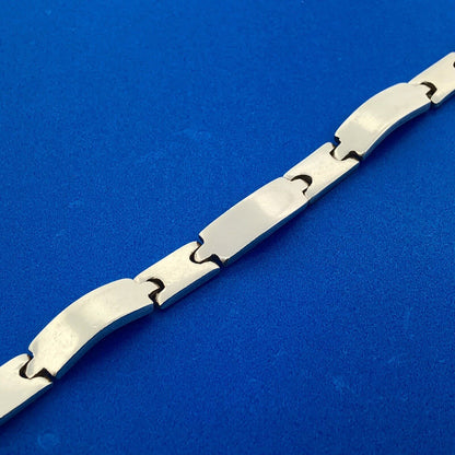 Designer Dellapina Sterling Silver Panel Link 7.5" Bracelet 16.5" Necklace Set